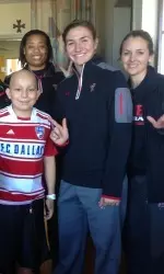 Texas Tech players and head coach Candi Whitaker visit Covenant Children's Hospital.