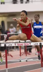Texas Tech sophomore Le'Tristan Pledger broke the Texas Tech indoor 55-meter hurdles record, and the ATC Facility record in the event Friday.
