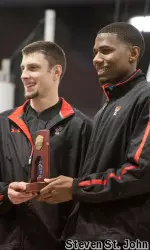 Junior JaCorian Duffield and sophomore Bradley Adkins were officially named to the USTFCCCA All-America First Team Monday.