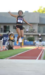 Sophomore Le'Tristan Pledger enters the NCAA Championships No. 9 in the long jump.