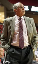 Head coach Tubby Smith stands on the sidelines against the Iowa State Cyclones.