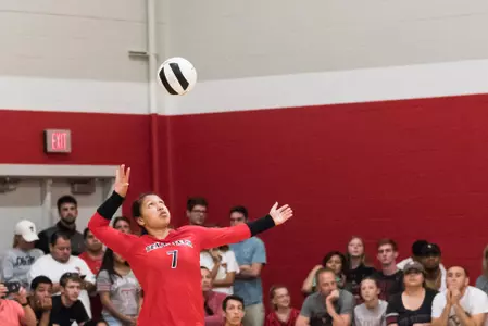 Akiu serve | 9/5/16 vs. UTEP | Photo by Derrick Spencer