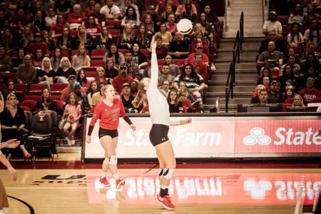 Emily Hill hitting, jumping