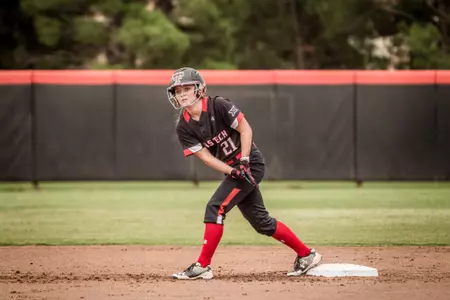 Karli Hamilton on base, running