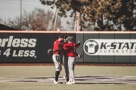 Outfield celebrate