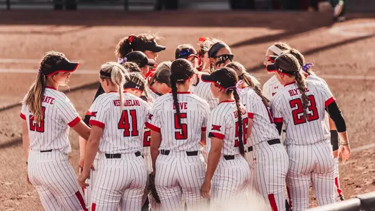 Softball team huddle