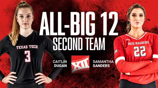 Caitlin Dugan and Samantha Sanders All-Big 12 Second Team graphic