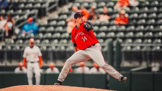 Micah Dallas pitching at Texas