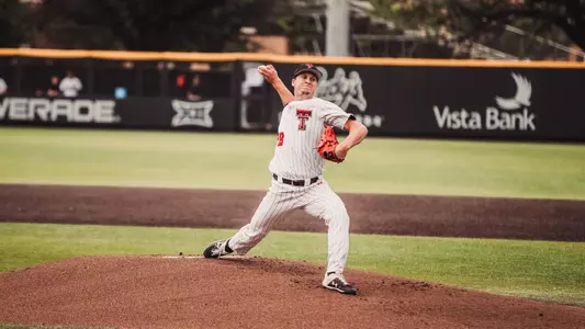Chase Hampton pitching Kansas