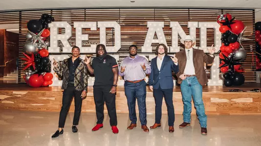 Football athletes at Red & Black Gala
