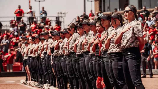softball national anthem on military appreciation day