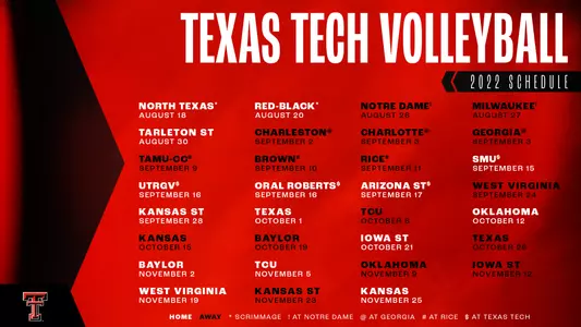 2022 Volleyball Schedule