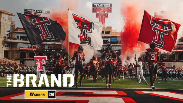 Thumbnail featuring Texas Tech's pregame entrance for the series premiere of Season 5 of the TexasTech+ series The Brand.