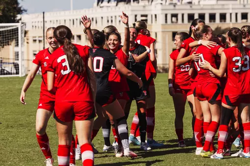 Texas Tech celebrates following its 1-0 win over TCU
