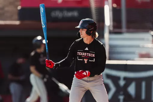 Ashton Larson digs in from the left side for an at-bat during a Fall Ball scrimmage