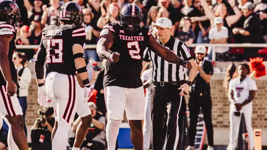 Lee Hunter celebrates an early tackle for loss against his former team in Texas Tech's victory over UCF.