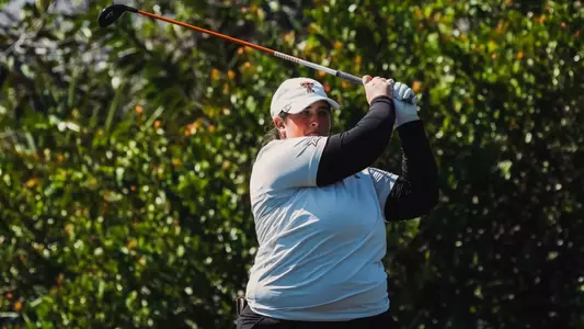Lauren Zaretsky tees off during round one of the Paradise Invitational, hosted by FAU