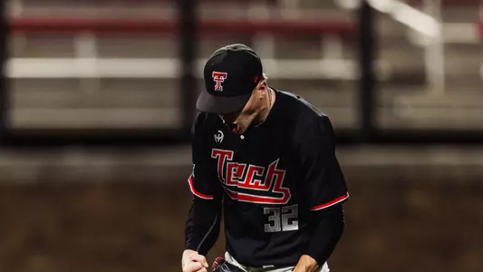 Texas Tech Sophomore righty Bryce Suiter screams after striking out the side in the 9th inning of Tech's 9-8 loss to No. 24 UTSA Tuesday night