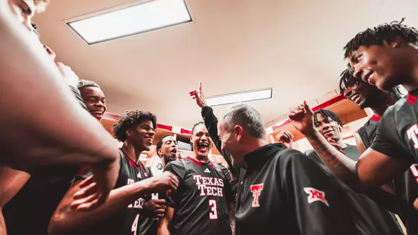 Grant McCasland and his team celebrate after a win at Iowa State.