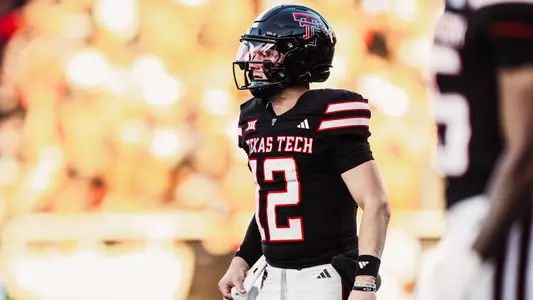 Mitch Griffis looks to the sidelines for a signal during Texas Tech's home win over UCF.