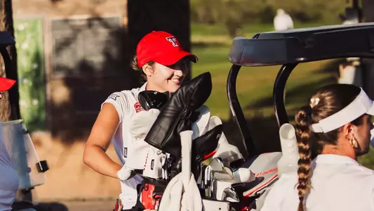 Cameron Freund prepares to tee off for a round at the Rawls Course