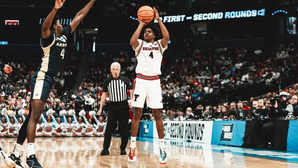 Christian Anderson puts up a shot against Akron in the NCAA Tournament First Round.