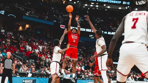 Jaylen Petty puts up a 3-pointer against Alabama in the NCAA Tournament.