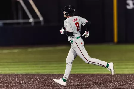 Texas Tech INF Connor Shouse rounds the bases following his second of two HRs against DBU