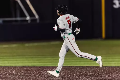 Texas Tech INF Connor Shouse rounds the bases following his second of two HRs against DBU