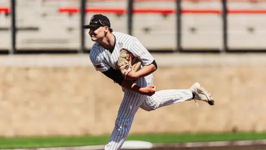 Adam Hayes delivers a pitch during Tuesday's 12-2 run-rule win over New Mexico