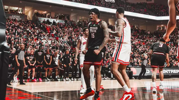 JT Toppin celebrates after scoring a basket in a win over No. 6 Houston.