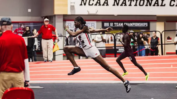 Temitope Adeshina in stride before her high jump attempt