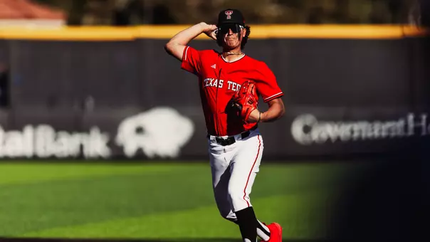 Texas Tech Freshman Infielder Linkin Garcia fields a ball at shortstop and begins his throwing motion in the Red Raiders Saturday contest against CSU Bakersfield.