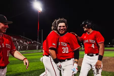Jesse Ruisnek Celebrates following Tech's 15-4 win over ACU