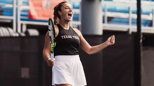 Elena Daskalova celebrates after winning a point.