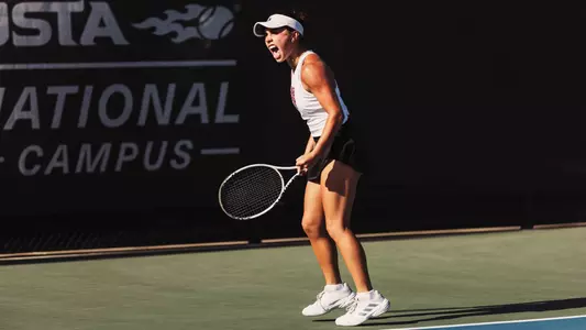 Havana Kadi yelling after winning her set.