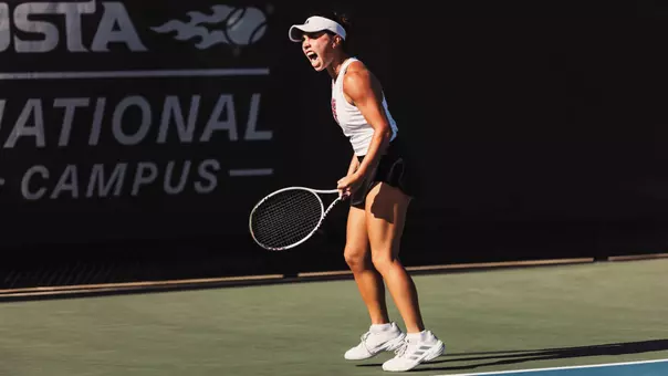 Havana Kadi yelling after winning her set.