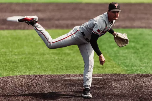 Texas Tech reliever Jonny Lowe throws a pitch during Sunday's game at Utah