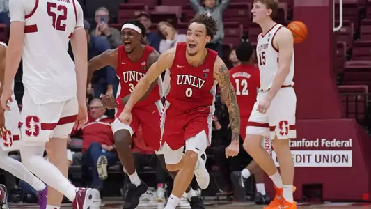 Dra Gibbs-Lawhorn celebrates after a win while playing at UNLV.