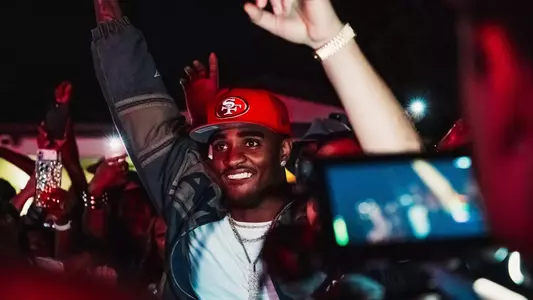 Romello Height celebrates selection at draft party in Miami