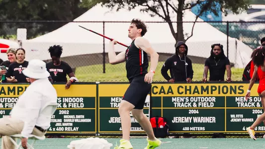 Isaac Woodward throwing the javelin