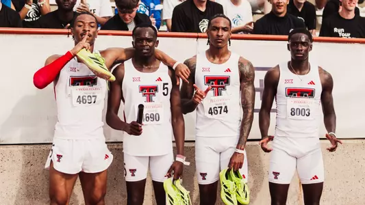 The sprint medley relay team from left to right: Josiyah Taylor, Stephen Mutai, Johnathan Crawford and Josh Bour