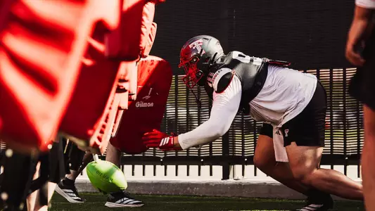 Bryce Butler working a drill during spring practice