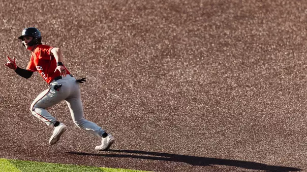Kyeler Thompson runs to second base during Tech's Friday night contest against No. 25 Cincinnati