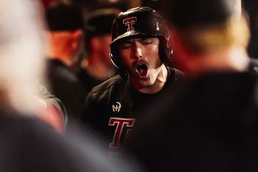 Logan Hughes Screams and Celebrates following his ninth inning home run in Tech's regular season finale at Cincinnati Friday Night