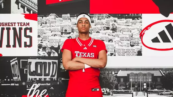 Treaton Hall poses during his official visit to Texas Tech.