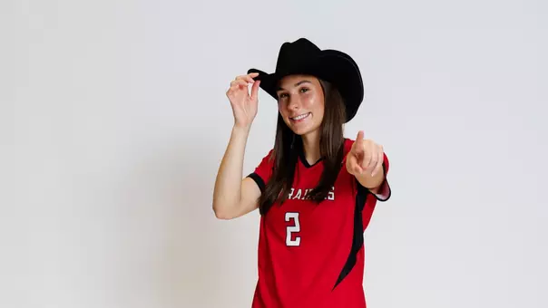 Penn State transfer Emma Fassora poses during an on-campus visit she took to Texas Tech. Fassora has signed with Tech ahead of the 2026 season