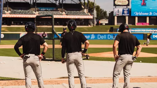 Texas Tech Baseball stands on the field during a BP session at Dell Diamond before a Fall Ball contest against the University of Texas