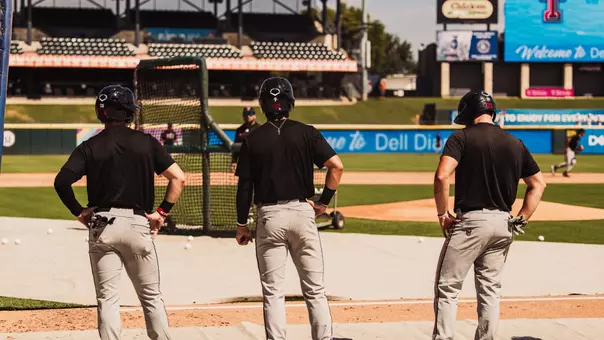 Texas Tech Baseball stands on the field during a BP session at Dell Diamond before a Fall Ball contest against the University of Texas