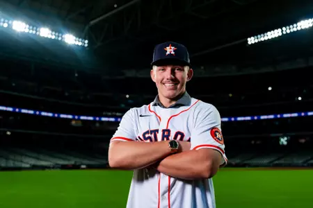 HOUSTON, TX - JULY, 22: The Houston Astros 2026 Draft Class sign contracts at Daikin Park on July 22, 2026 in Houston, TX. (Photo by Evan Triplett/Houston Astros)
